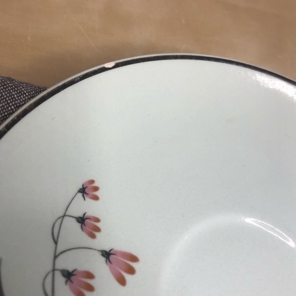 Vintage Floral Tea Cup Saucer Pink Light Blue - Picture 5 of 8